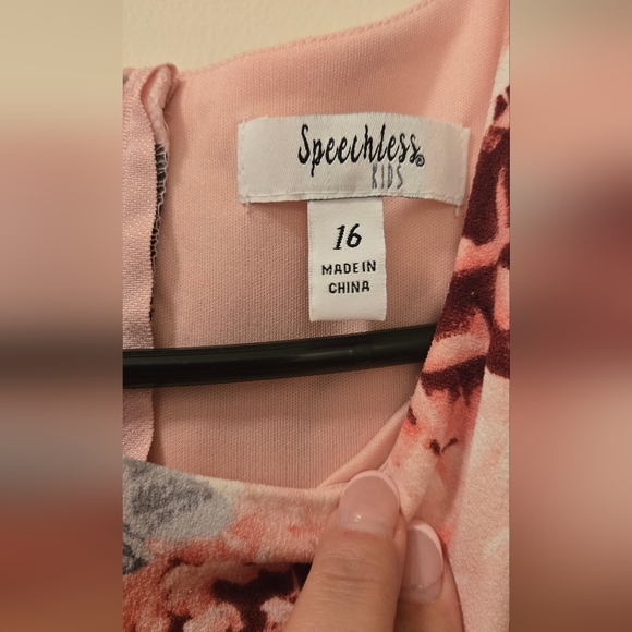 Floral Sleeveless Dress - Pink and Black - Picture 3 of 8